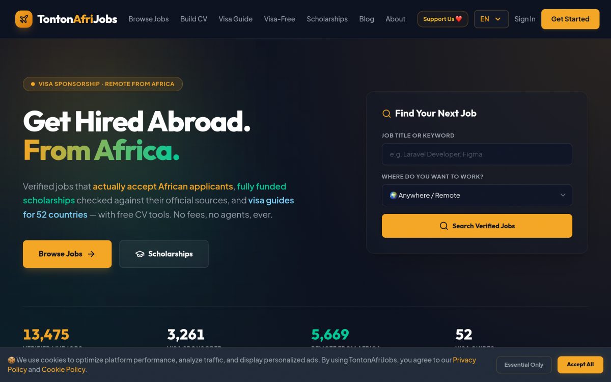 TonTon AfriJobs — website screenshot